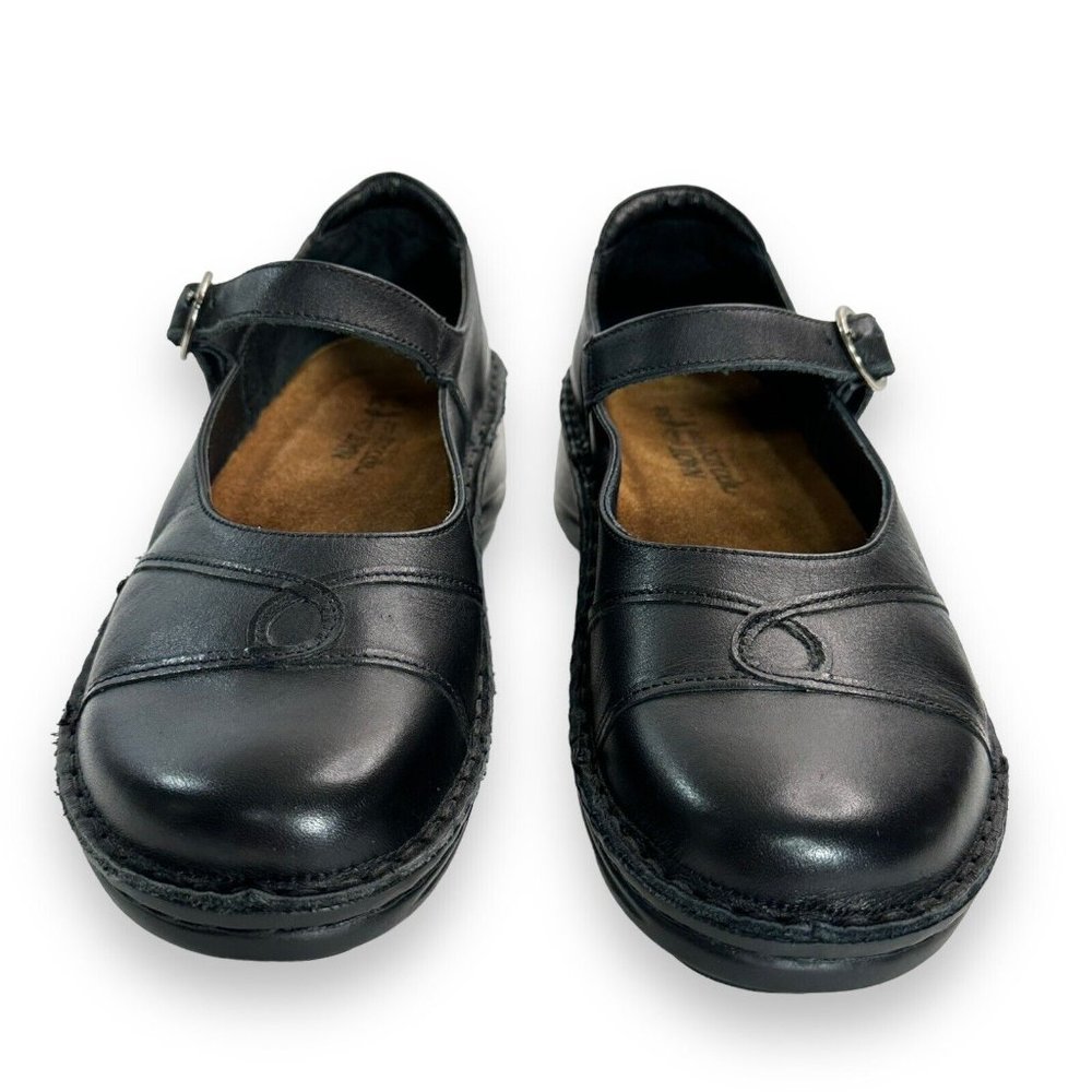 NAOT Mary Jane Black Leather Buckle Strap Comfort NEW EU 38/US 7/US 7.5